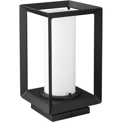 Smyth 1 Light 13 inch Natural Black Outdoor Pier Mount in Opal Glass